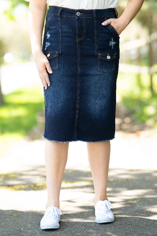 Andrea Denim Skirt in Dk. Indigo (FINAL SALE)