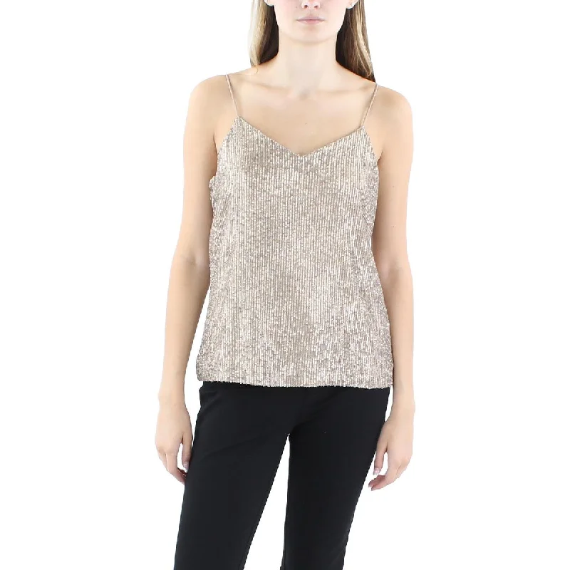 Anne Klein Womens Sequined Shell