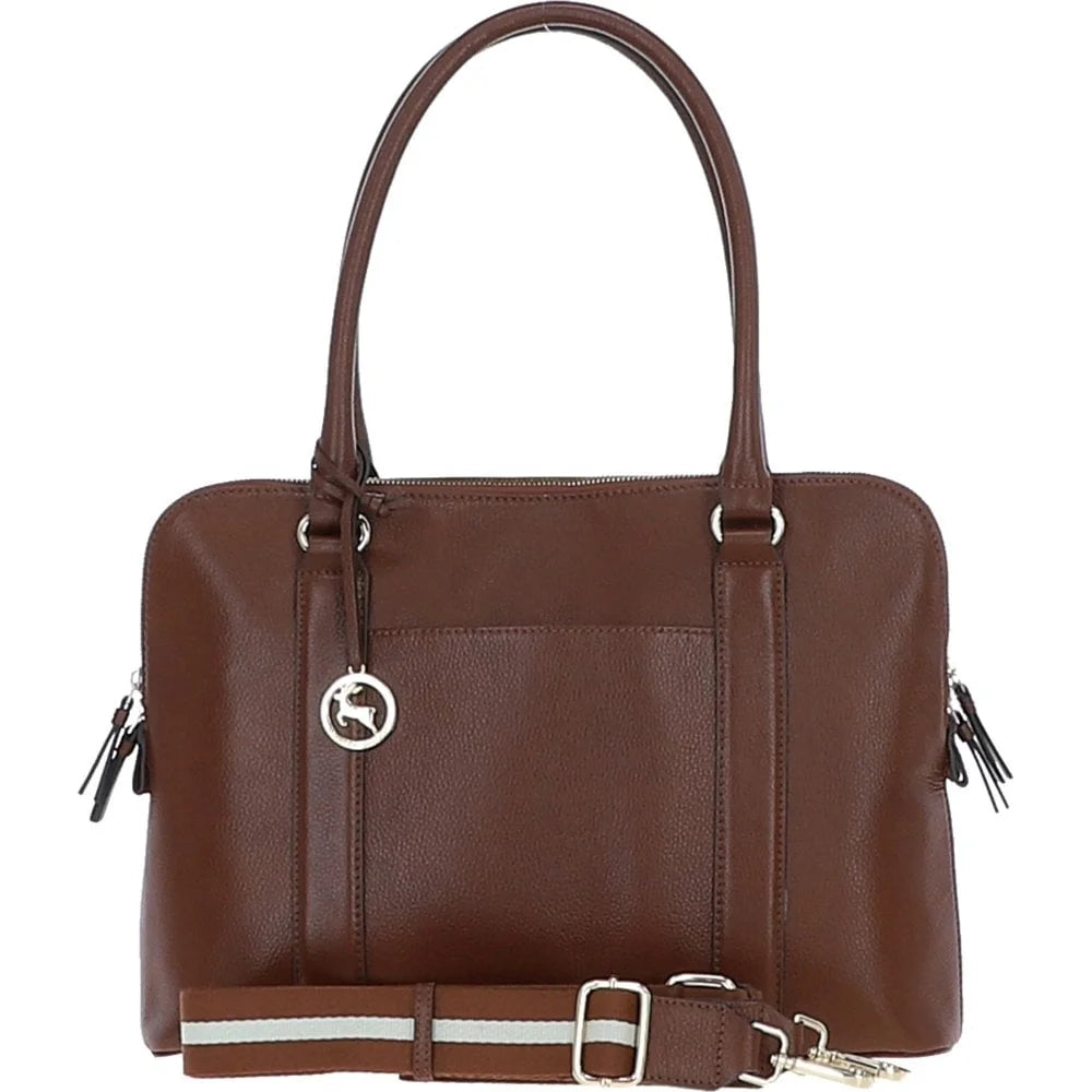 Ashwood Leather Ladies Double Tote Bag Tan