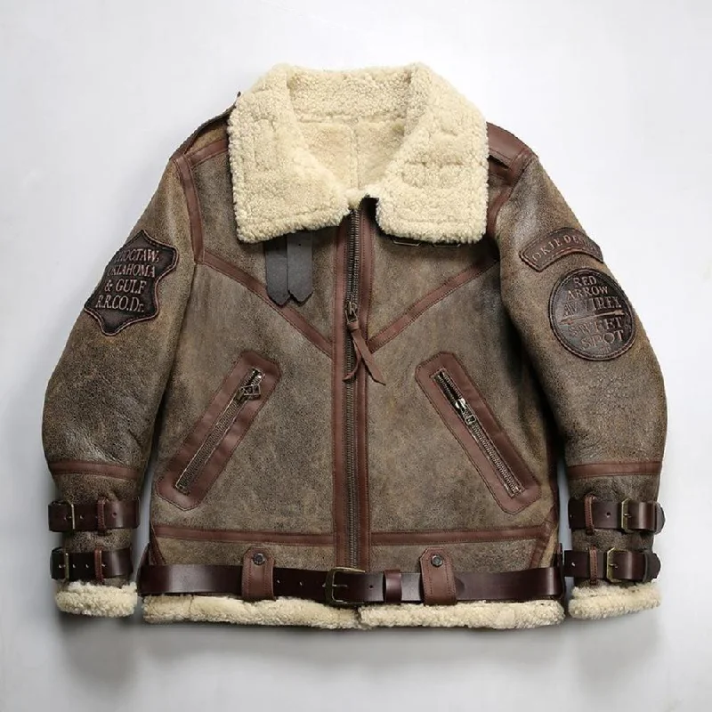 B-3 Authentic Sheepskin Flight Jacket Shearling Jacket