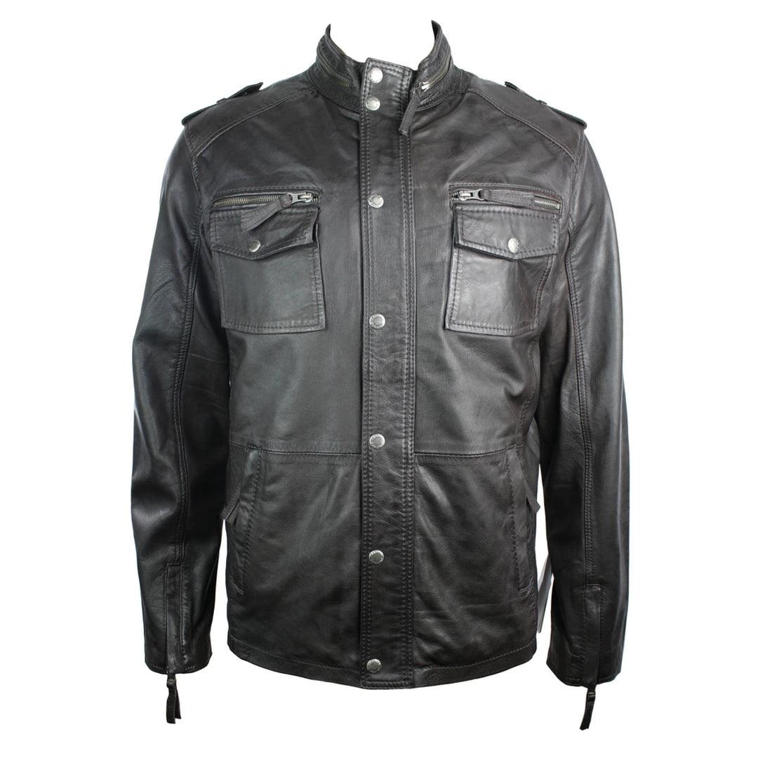 Mens Clearance Leather Jacket Vintage Classic Biker Bomber Mix