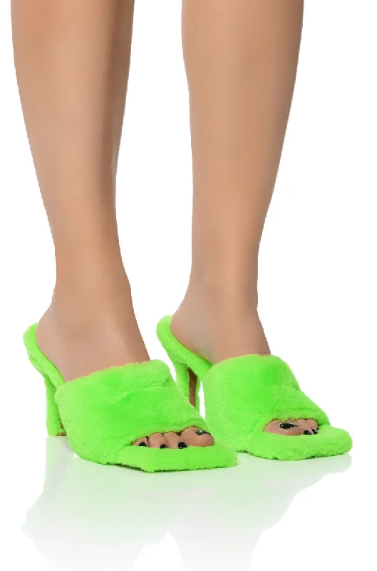 AZALEA WANG DICKINSON FUR MULE IN LIME