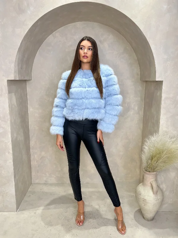 Baby Blue Premium Faux Fur Jacket