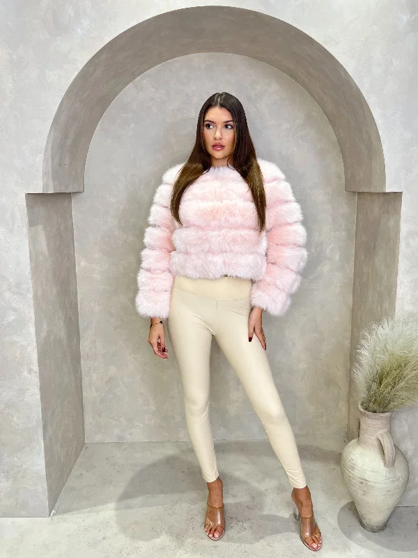 Baby Pink Premium Faux Fur Jacket