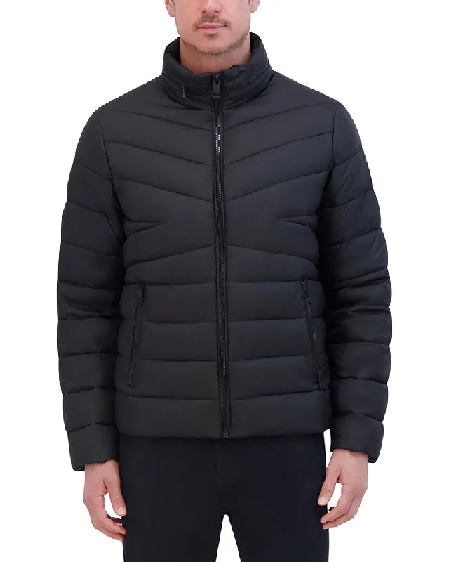 Kenneth Cole Mixed Quilted Packable Puffer Jacket