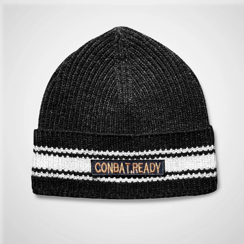 Black Unisex Combat Ready Beanie Cap