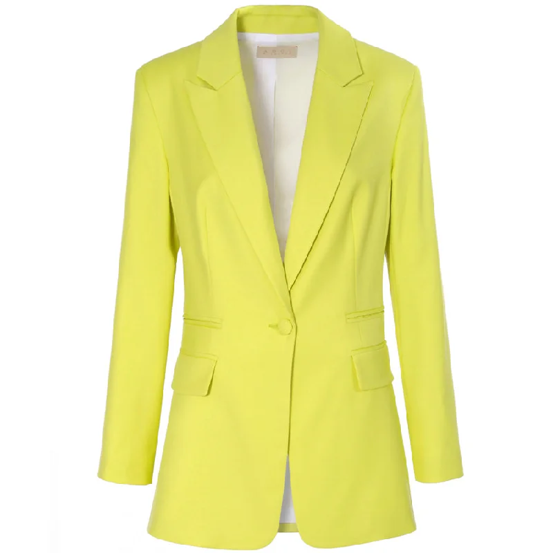 faux-leather-women's-coats-BLAZER "EMMA" IN LIME GREEN