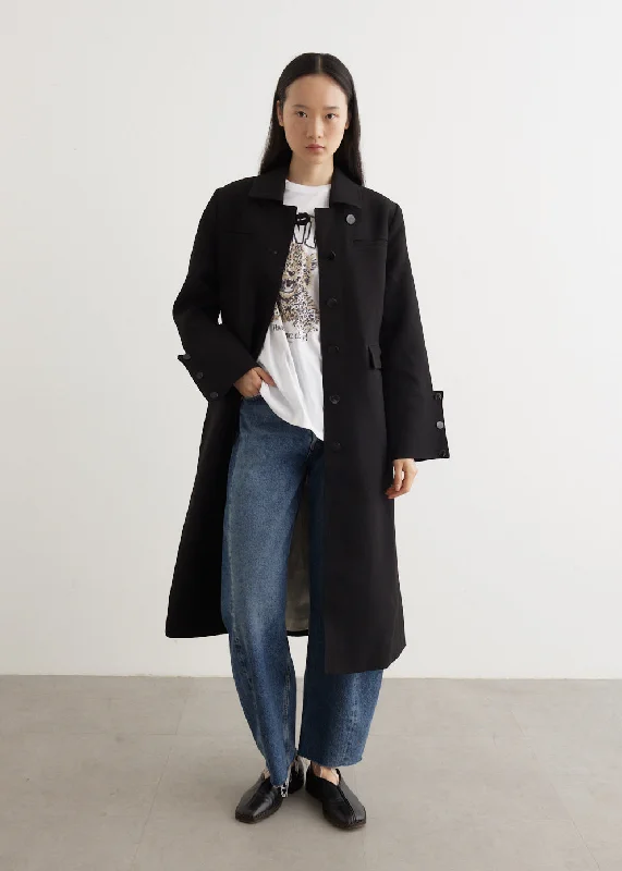 quilted-women's-coats-Bonded Crepe Coat