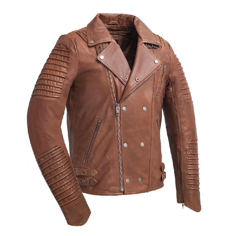 Brooklyn - Men's Fashion Lambskin Leather Jacket (Red Ford)