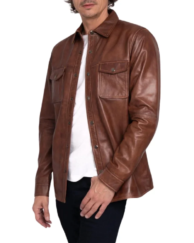 Brown Leather Shirt