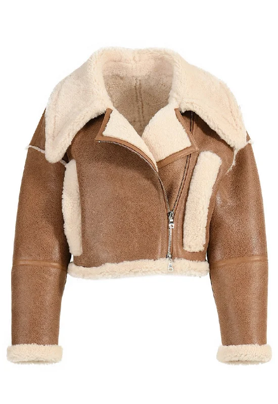 ADELE Brown Shearling Leather Jacket