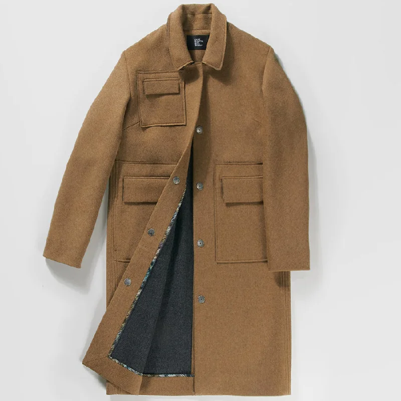 women's-coats-with-faux-fur-lined-collars-MERINO CASHMERE WOOL BLEND COAT "CARGO" IN CAMEL