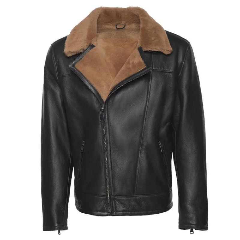 Carters Ginger Brown Biker Shearling Jacket