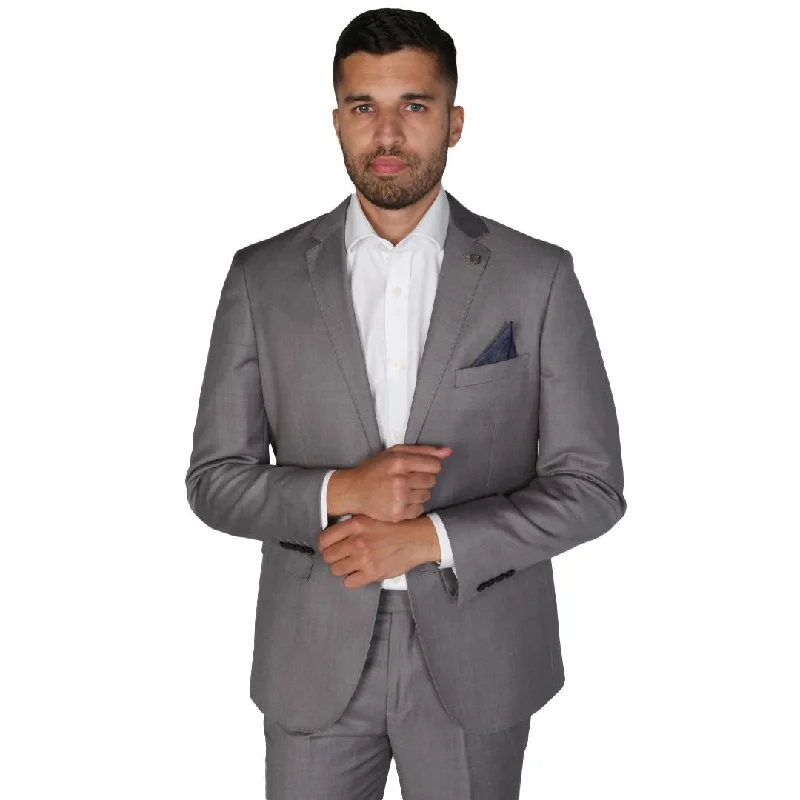 Men’s black blazers-Charles - Men's Grey Plain Formal Blazer