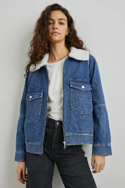 best-women's-coats-CHEYENNE JACKET - INDIGO SHERPA