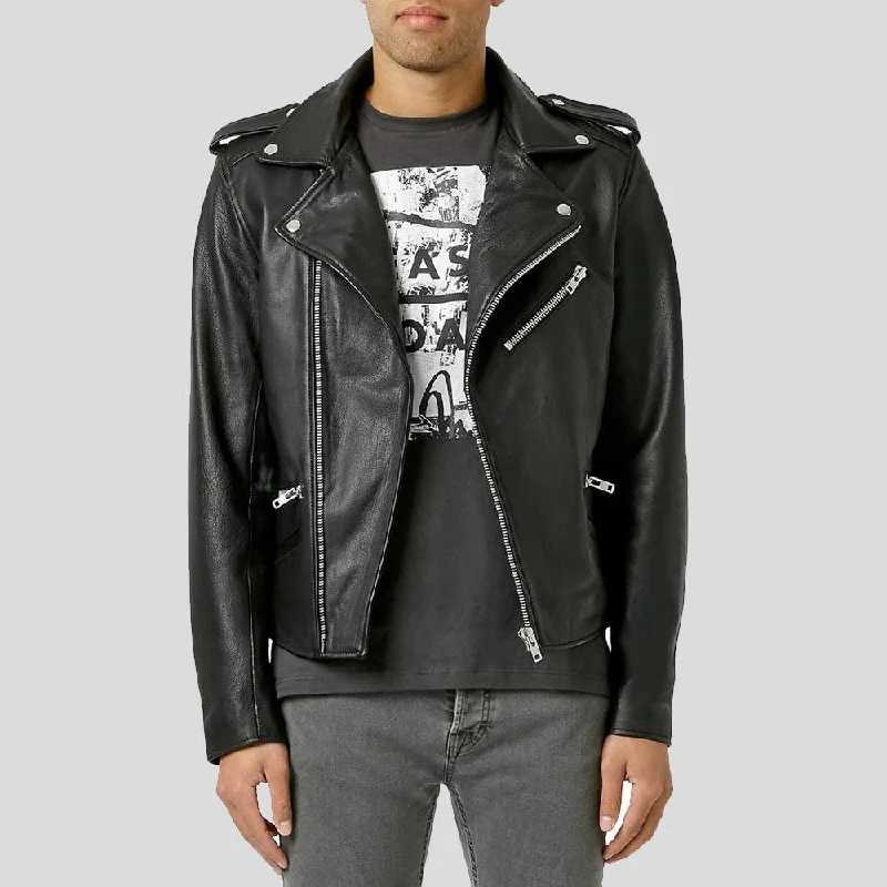 Cimarron Black Motorcycle Leather Jacket