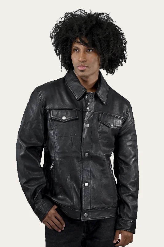 Classic Trucker Leather Jacket