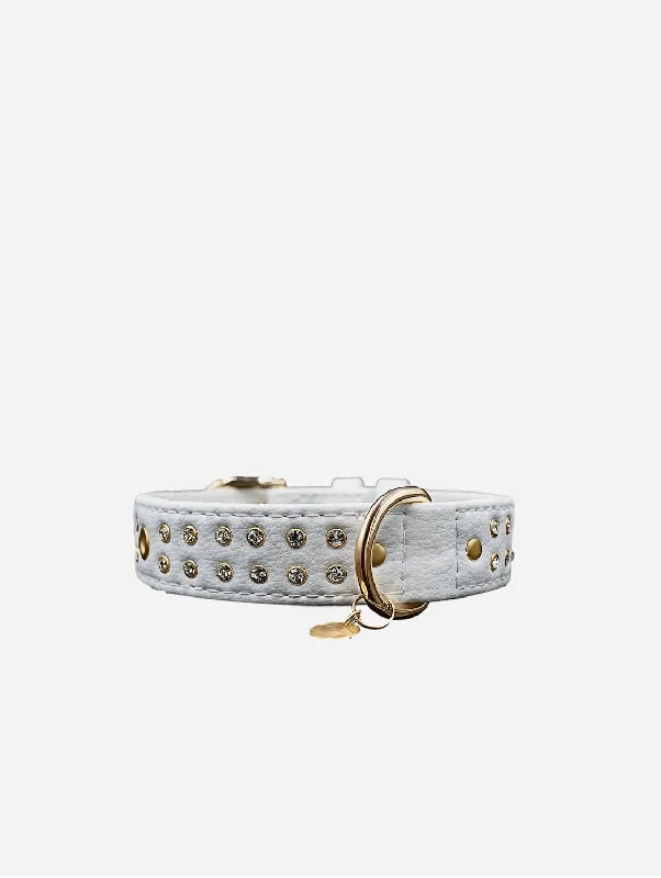 trendy-women's-coats-Piñatex® Vegan Leather Rhinestone Collar | White Snow