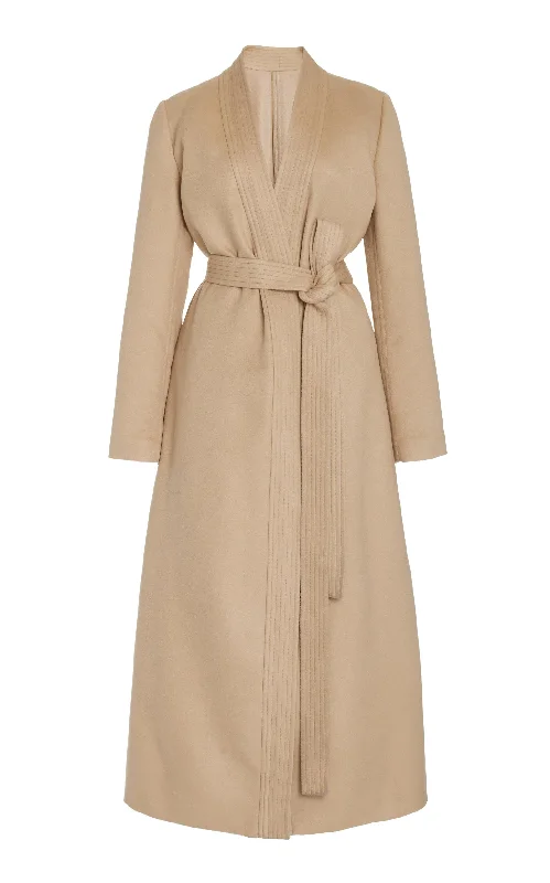 long-women's-coats-Devon Wrap Coat in Camel Winter Silk