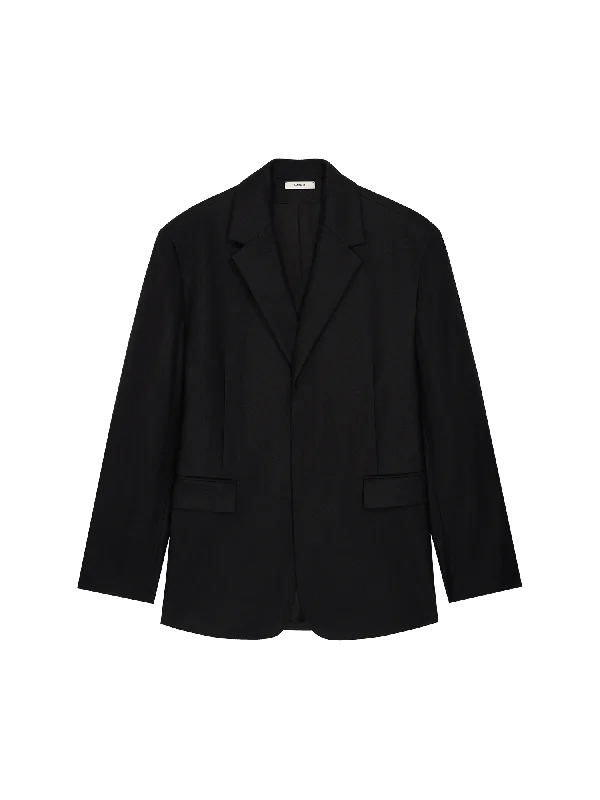 women's-scarf-coats-Womens DNA FrutFiber Oversized Blazer—black