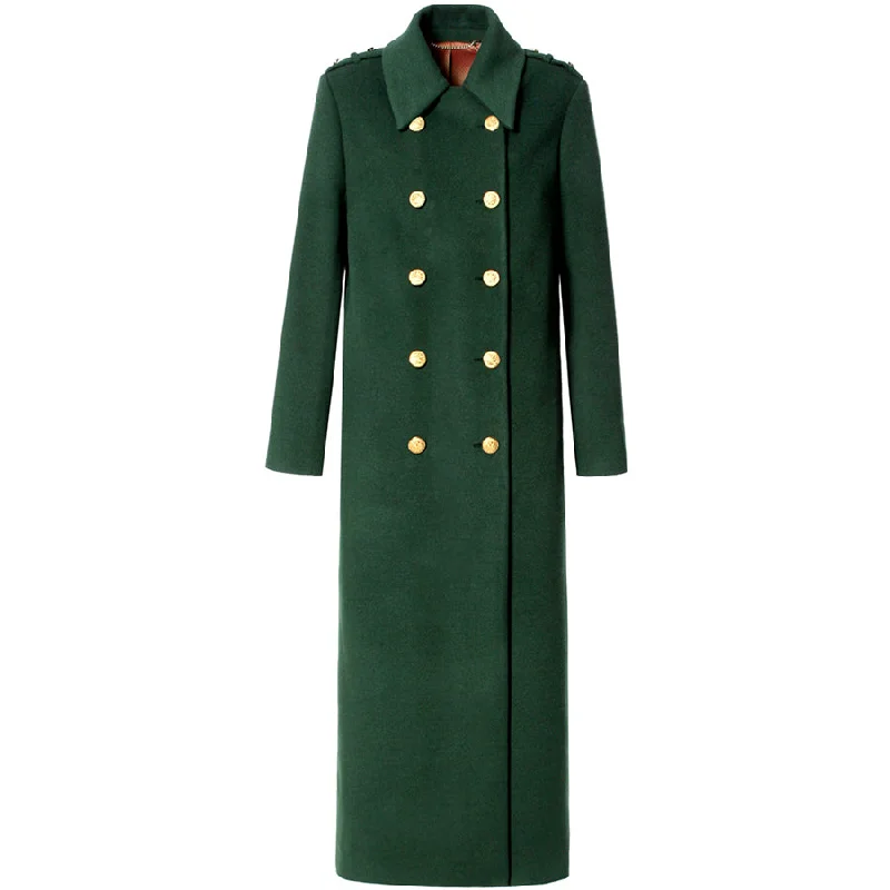 DOUBLE BREASTED COAT "NASTASIA" IN EVERGREEN