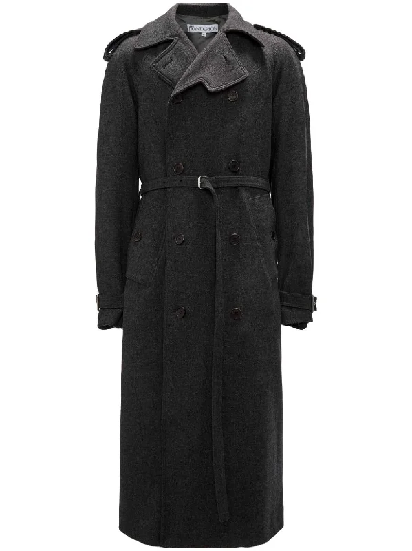 Double-Breasted Wool-Blend Coat