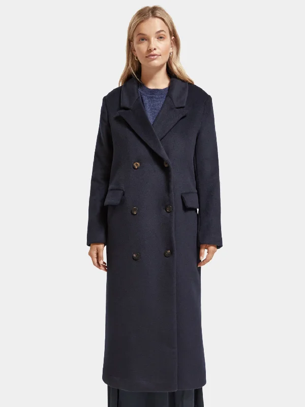 classic-women's-coats-Double-breasted wool coat