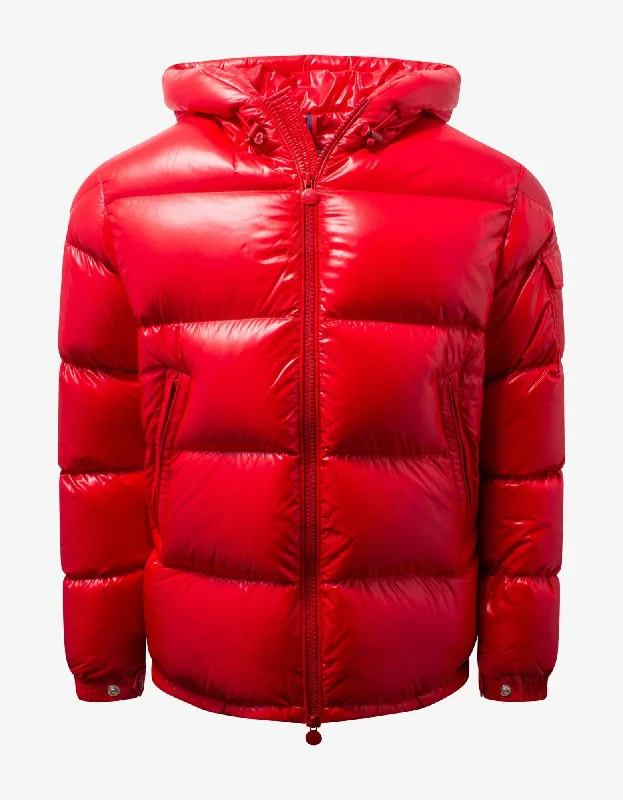 Moncler Ecrins Red Nylon Down Jacket