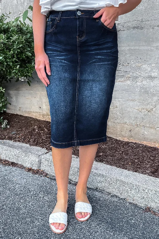 Emily Dk. Indigo Denim Skirt