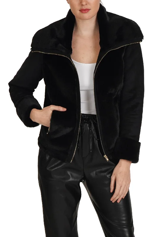 Faux Fur Zippered Jacket