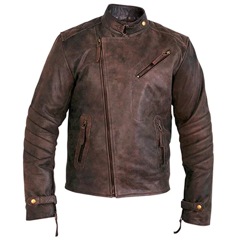 Floyd's Vintage Copper cafe racer style leather jacket