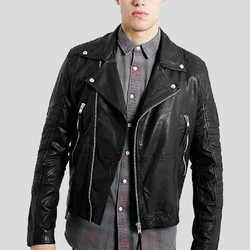 Frankie Black Biker Leather Jacket