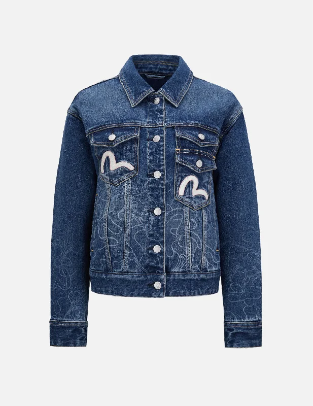 Gradated Laser-print Denim Jacket