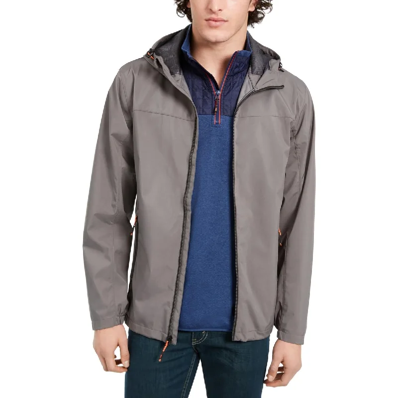 Hawke & Co. Mens Packable Water Resistant Raincoat