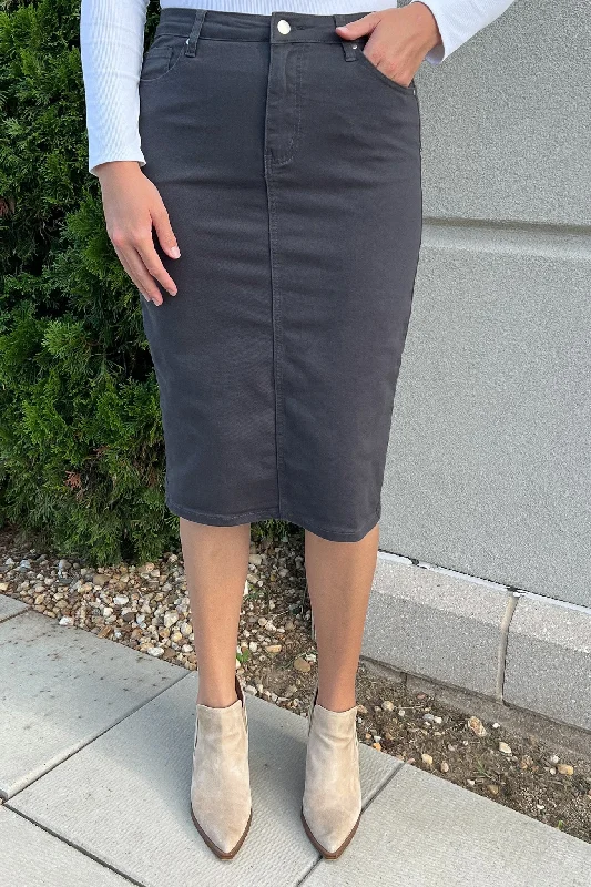 JDA Charcoal Gray Denim Skirt (FINAL SALE)