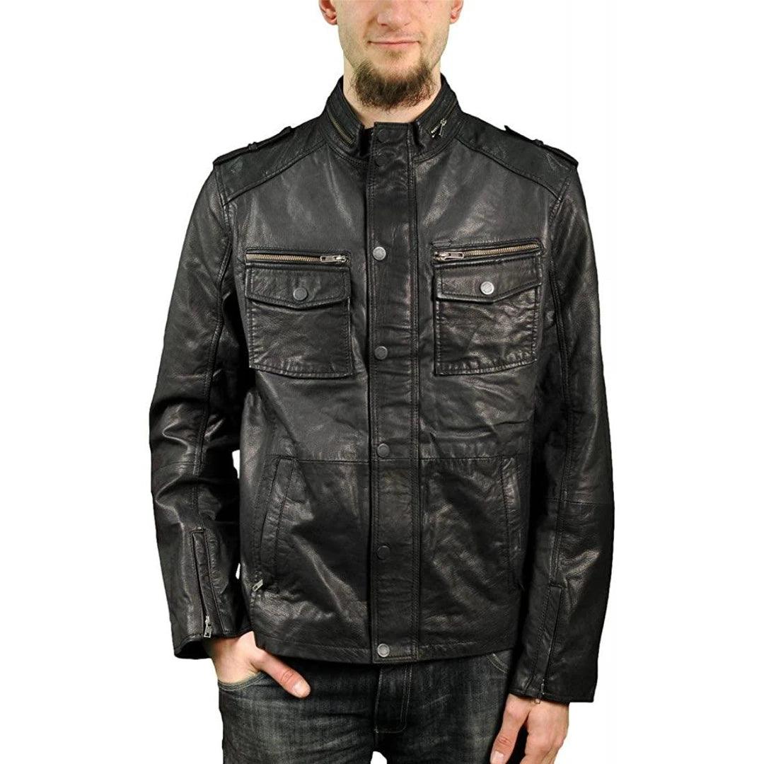 Men's Leather Jacket Vintage Classic Bomber