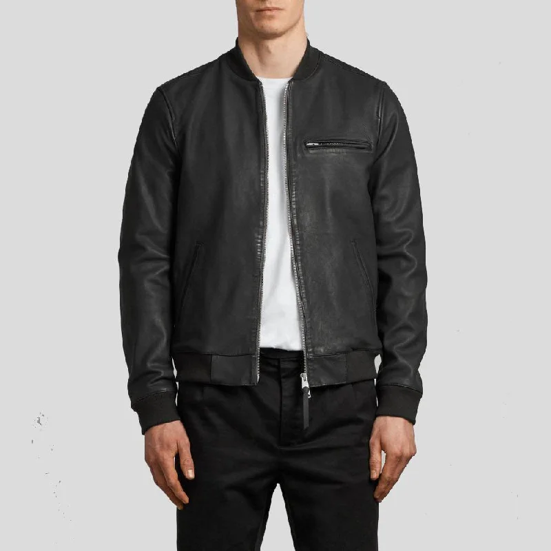 Wilt Black Bomber Leather Jacket