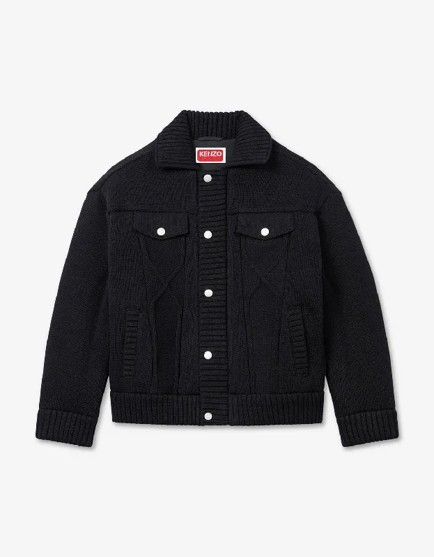 Kenzo Black Knitted Puffer Jacket