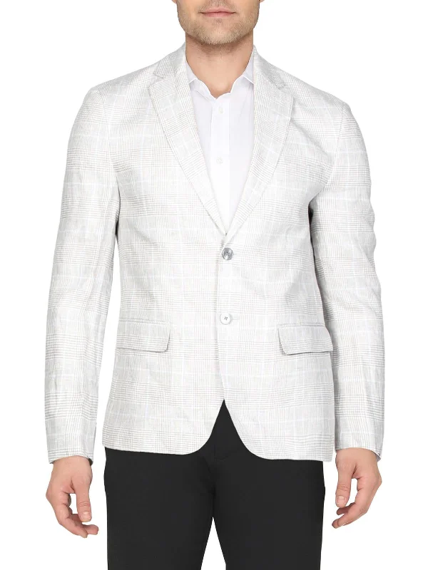 Lassiter Mens Linen Plaid Sportcoat