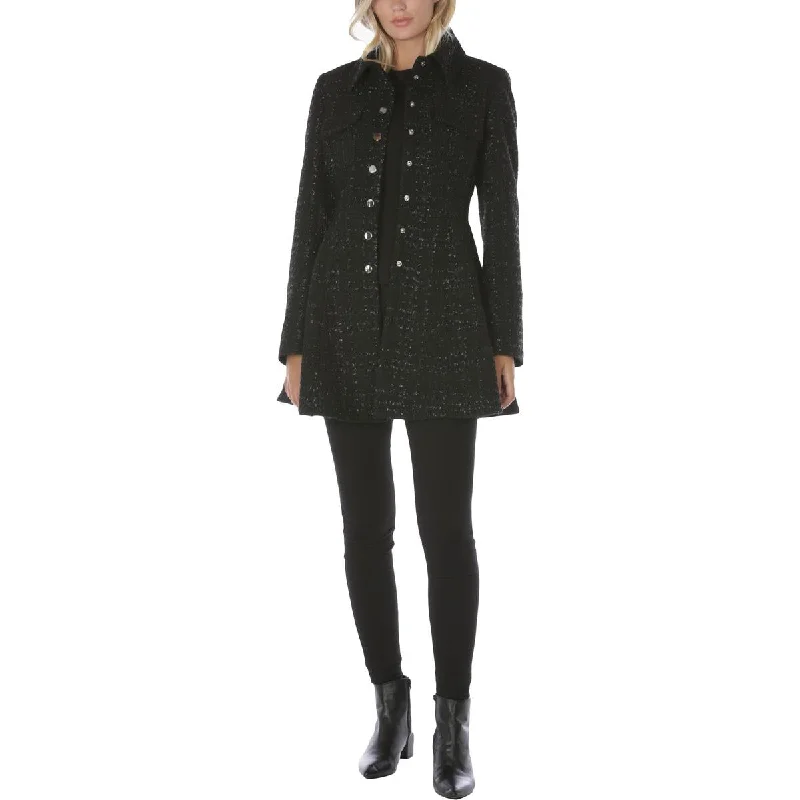 tailored-slim-fit-women's-coats-Laundry by Shelli Segal Women's Woven Peplum Midi Coat