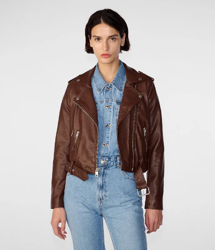 Faux Leather Moto Jacket