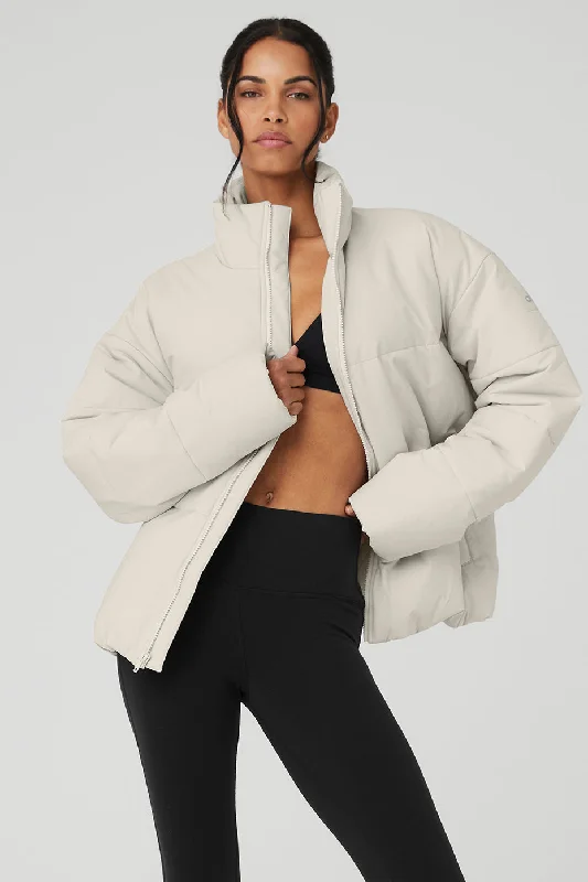 Stretch Woven Street Puffer - Bone