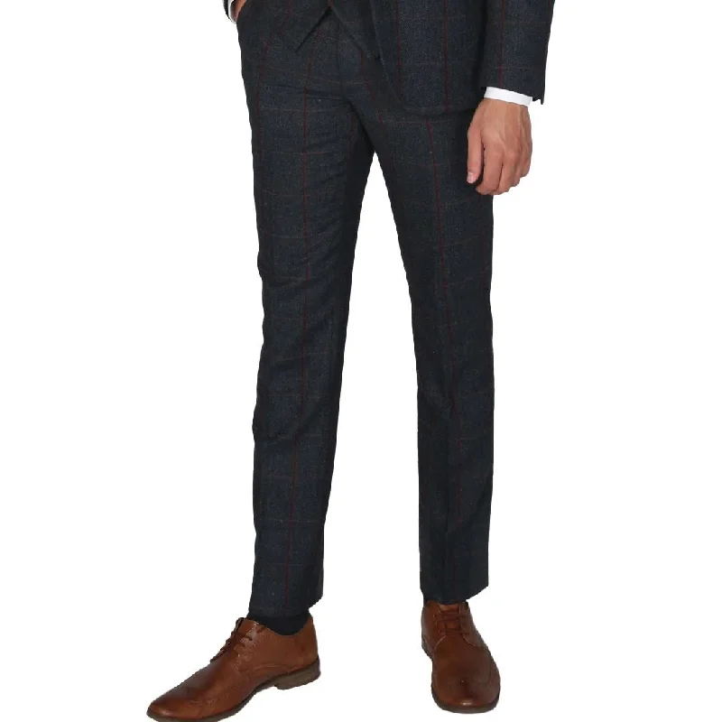 Madrid - Men's Blue Navy Tweed Trouser