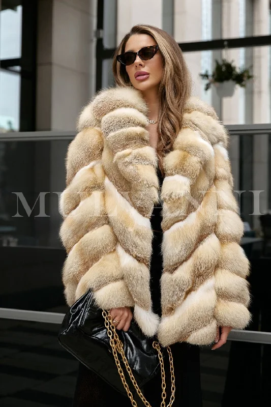 MARTINE Gold Fox Fur Coat