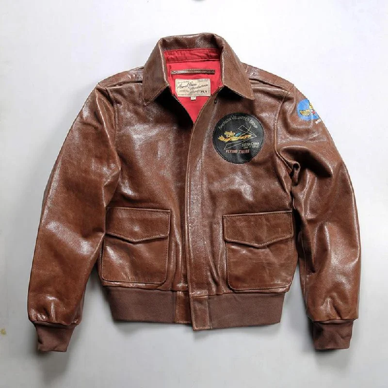 Men's A2 Pilot Leather Bomber Jacket