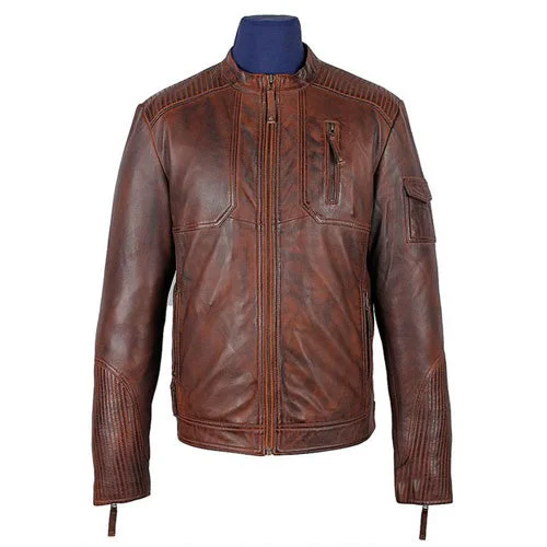 Allen Men's Burnished Timber Leather Jacket