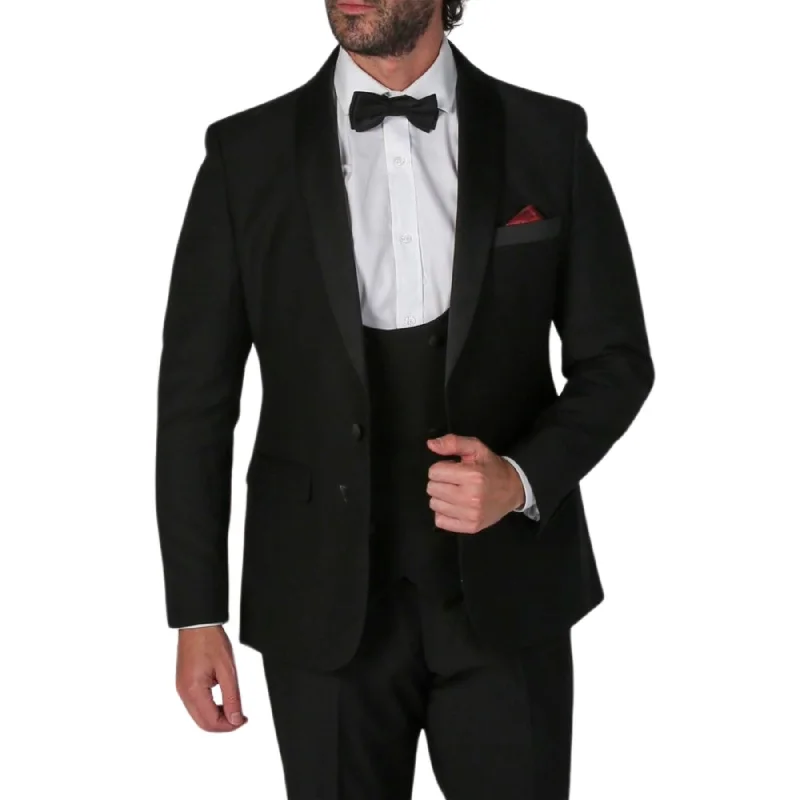 Men's Black Blazer Shawl Lapel Dinner Tuxedo Jacket