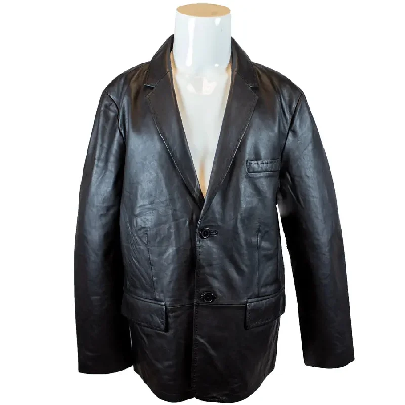 Men's Blazer Stitched Leather Jacket