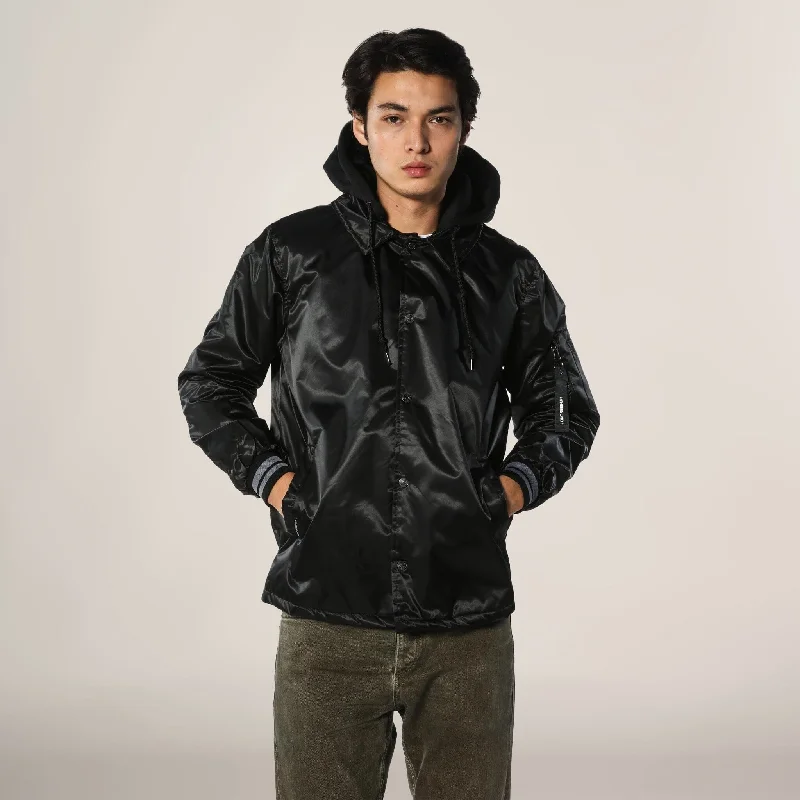 Men's Coach Jacket with Fleece Hood