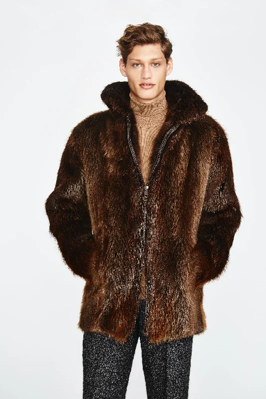 Men's Derek Beaver Fur Jacket